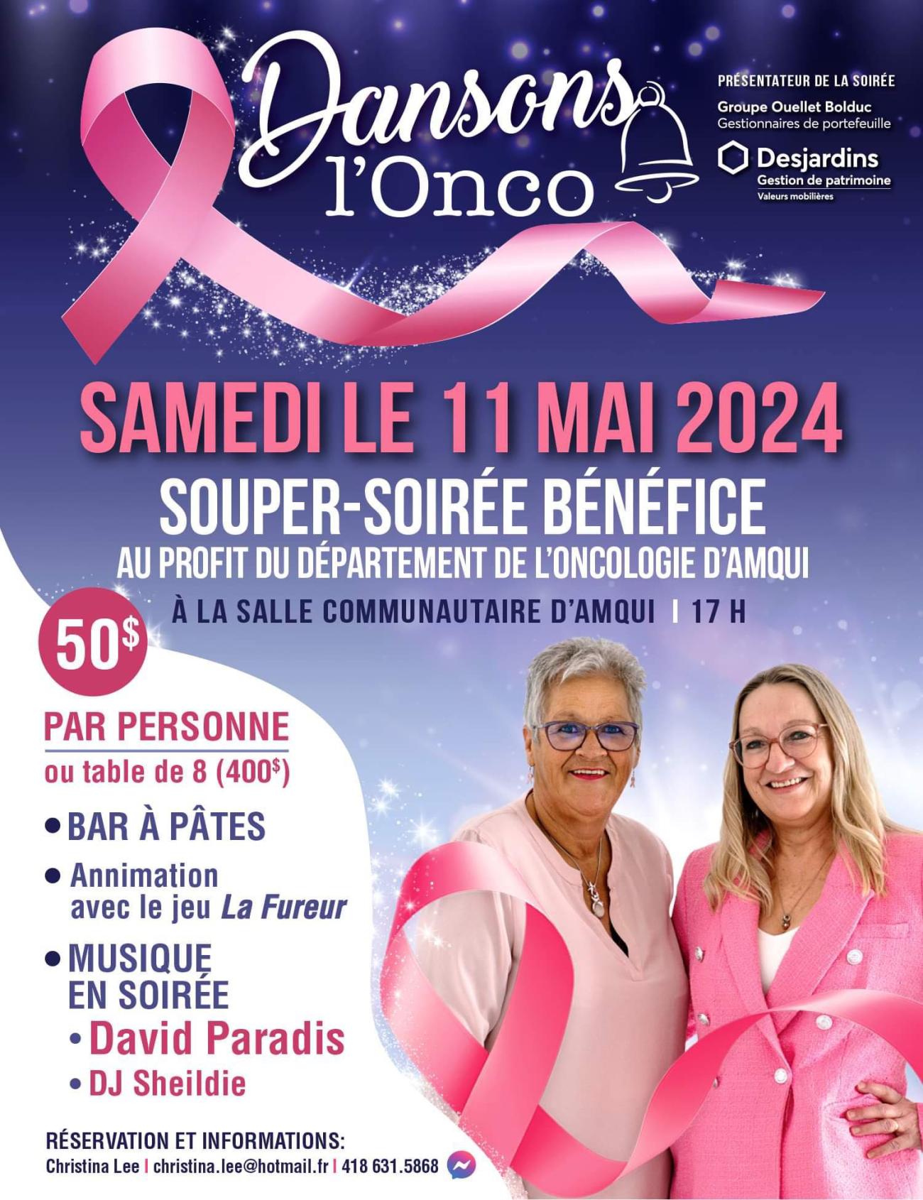 Souper-Soirée Dansons l'Onco au profit du département de l'oncologie d'Amqui